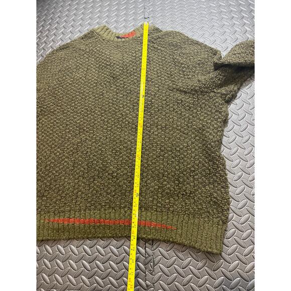Ted Baker London Newtub Khaki Green Wool Blend Textured V-Neck Sweater Size 6 - Picture 10 of 10